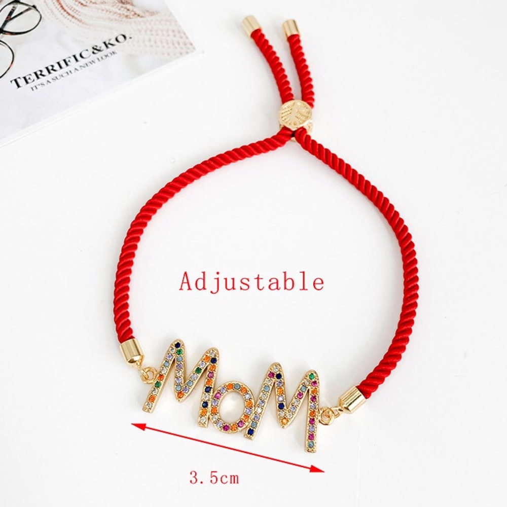 Charming Red “Mom” Rope Adjustable Bracelet - Picture 5 of 6